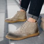 Genuine leather chunky heel mid-top casual SAND-SS259