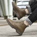 Genuine Cowhide Lace-up Martin Boots KHA-YM1289