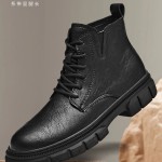 Genuine Cowhide Lace-up Martin Boots BK-YM1289