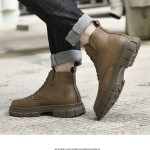 Genuine Cowhide Lace-up Martin Boots KHA-YM1289