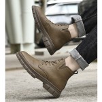 Genuine Cowhide Lace-up Martin Boots KHA-YM1289