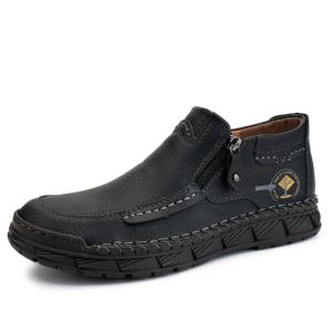 Premium Microfiber Short Boot – Side Zipper Non-Slip Rubber Sole BK-8819